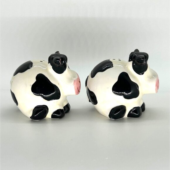 Silly Cow Salt & Pepper Shaker Ceramic Farmhouse Kitchen Decor Cottage Core - Picture 5 of 8